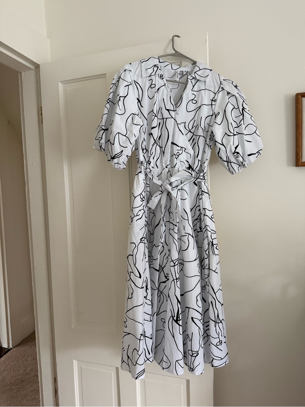 Abstract Black and White Dress